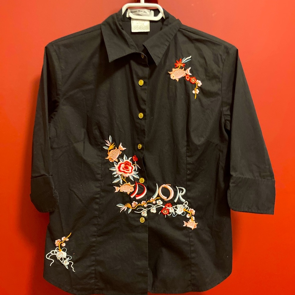 Vintage Christian Dior Koi Button Up